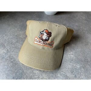 Vintage Dawg Pound Cleveland Browns Tan Embroidered Snapback Hat Cap‎ 90s